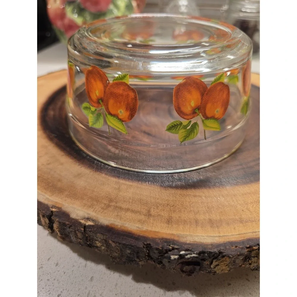 Vintage  Glass Nesting Bowls Set Of 4 Apple Design